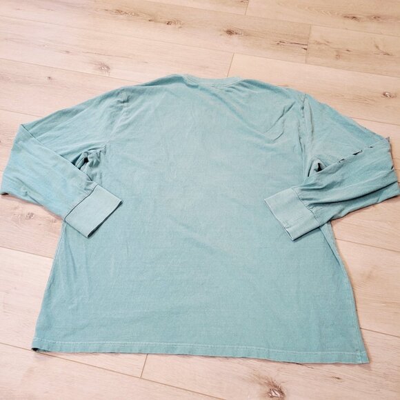 Y2K American Eagle Mens AE Vintage Wash Long-Sleeve Graphic T-Shirt Size XL Teal - Picture 8 of 8